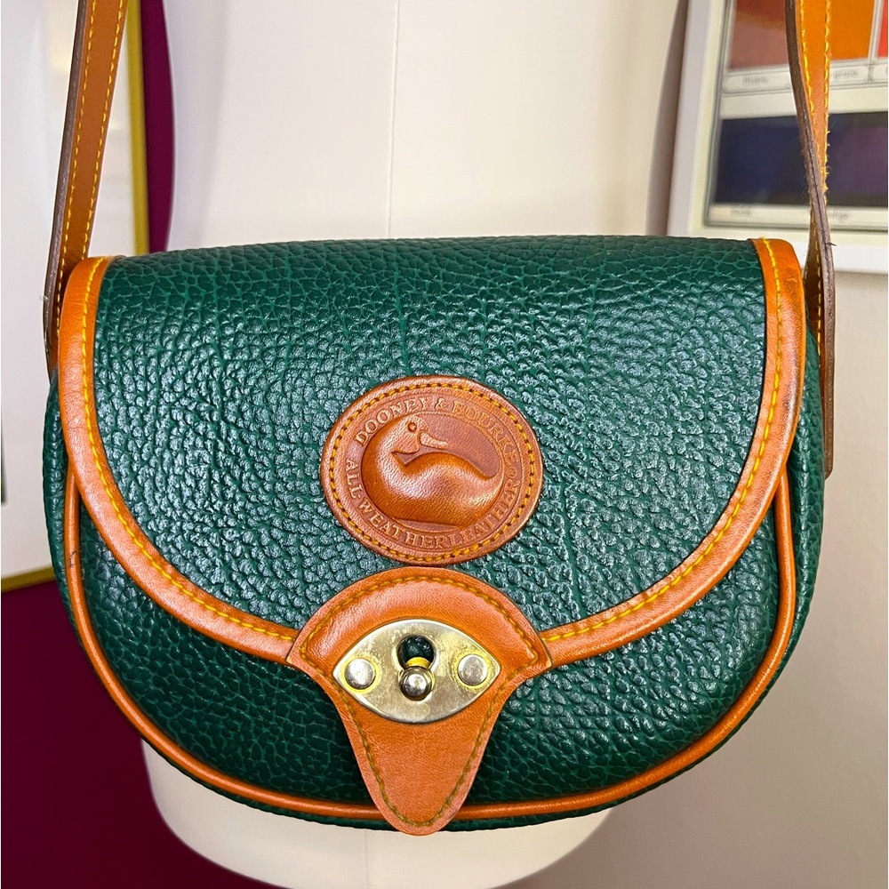 Dooney & Bourke Green and Tan Shoulder Bag